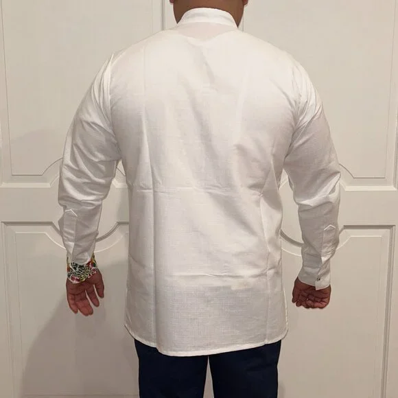Hand Made Long Sleeve San Antonino embroidery Mexican guayabera Shirt. - Picture 7 of 11